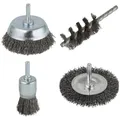 Produktbild: WOLFCRAFT Drahtbürsten-Set - silberfarben