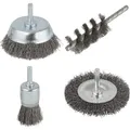 Produktbild: wolfcraft 1 Stahldraht-Bürsten-Set 4-tlg., S=6mm (2133000)
