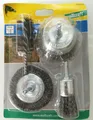 Produktbild: Wolfcraft Drahtbürsten-Set Schaft ø 6 mm, 4-teilig