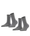 Produktbild: ESPRIT Damen Socken Uni Multipack W So Baumwolle einfarbig 2 Paar, Grau Light Grey Melange 3390, 39-42