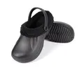 Produktbild: HEYO Clogs gefüttert Unisex warme Hausschuhe Gartenschuhe Winter Pantoletten Leicht wasserdichte Sohle (Schwarz, EU Schuhgrößensystem, Erwachsene, Numerisch, M, 44)