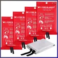 Produktbild: Löschdecke 4er Pack Glasfaser 1,0m x 1,0m für Küche Auto Schule Grill Büro