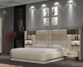 Produktbild: JVmoebel Schlafzimmer-Set Elegantes Designer Schlafzimmer Set 3-tlg mit LED und Polsterkopfteil, (2-tlg)