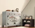 Produktbild: OPIUM OUTLET Kommode Sideboard vintage hellgrau-beige Schrank Möbel orientalisch chinesisch antik Landhaus-Stil, Schränkchen Anrichte Shabby Chic