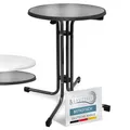 Produktbild: Beautissu Bistrotisch Outdoor Rund Ø 60 cm – Beistelltisch Balkontisch Stabiler Gartentisch Rund Klappbar 70 cm hoch – Campingtisch Partytisch Esstisch Gastro – Schwarz Bistroni