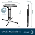 Produktbild: Bistrotisch Campingtisch Balkontisch Gartentisch schwarz weiß 60, 70, 80 cm