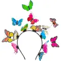 Produktbild: Bunter Schmetterlingshaarreif für Erwachsene für Fantasiekostüme Karneval