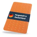 Produktbild: RIDDER – Badewanneneinlage Playa 38x80cm, orange, 100% TPE | Made in Germany Badewannenmatte aus hautfreundlichem TPE. Maschinenfeste Antirutschmatte mit Saugnäpfen & Ablauföffnungen