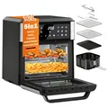 Produktbild: Heißluftfritteuse 12L Minibackofen Airfryer 12 Programmen ,Heissluft Fritteuse mit Sichtfenster ,Pizza-OfenTouch-Bedienung, 60 Min Timer