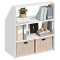 Produktbild: Bellamio Aland Dachschrägen Regal in weiß – offener Dachschrägenschrank mit 3 Fächern – Bücherregal/Kleiderschrank – platzsparender Stauraum für schräge Wände – Nischenschrank 100x90x50 (HxBxT)
