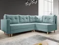Produktbild: Easy4You Ecksofa Baldur L-Form Minze – 235x93x145 cm - Schlafsofa mit Bettkasten und Schlaffunktion - Eckcouch mit Stauraum, Holzfüße und Kissen – Links – Stoff Lux 29