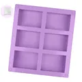 Produktbild: DONQL 1Stück SIlikonform Seifenform Silikonform Rechteckig 6-Teilig Hand Made Seifenform für DIY Hausgemachte Handwerk (Lila)