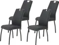 Produktbild: 4er Set Esszimmerstuhl Elif - Webstoff Anthrazit - 140kg belastbar
