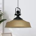 Produktbild: bamyum Asletl Pendelleuchte Beige Metall Ø40 cm, Küchenlampe Hangend, Hängelampe Esstisch Vintage E27, Wohnzimmerlampe Industrial