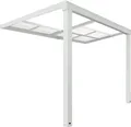 Produktbild: HOME DELUXE - Terrassenüberdachung SOLIS DELUXE - Weiß, 290 x 295 x 233 / 272 cm - inkl. Schiebedachfunktion - inkl. Hohlkammerplatten, Montagematererial I Pergola Überdachung Terrassendach