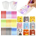 Produktbild: DazSpirit 36 Stück Geheimstift mit Niedlichem Tierische Karten und Geschenktüten, Zauberstifte mit UV-Licht Partytütenfüller für Jungen und Mädchen, Unsichtbarer Stift Spy Pen zum Mitgebsel Kinder