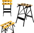 Produktbild: Klappbare Werkbank 100 kgFaltbarer Arbeitstisch mit Holzplatte und Stahlrahmen