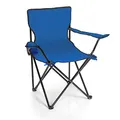 Produktbild: BigDean Faltstuhl BLAU Campingstuhl Anglerstuhl mit Getränkehalter & Tragetasche - Anglersessel klappbar - Klappstuhl Gartenstuhl Faltstuhl Relaxsessel Angelsessel faltbar