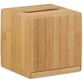 Produktbild: Relaxdays Kosmetiktücherbox quadratisch, Taschentuchbox Holz, Kosmetikbox Bambus, Tücherbox, HBT: 14 x 14 x 14 cm, natur