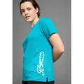 Produktbild: T-Shirt KANGAROOS, Damen, Gr. 52/54, blau (türkis), Obermaterial: 95% Baumwolle, 5% Elasthan, unifarben, figurumspielend hüftbedeckend, Rundhals, Shirts T-Shirt, Kurzarm, casual, unifarben, große Größen