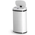 Produktbild: Juskys Mülleimer, 60 L, rostfrei, intelligenter Sensor, batteriebetrieben, geräuscharm weiß 60 l | 40 cm x 63 cm