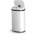 Produktbild: Juskys Automatik Mülleimer mit Sensor 60L - elektrischer Abfalleimer, Bewegungssensor, automatischer Deckel, wasserdicht, rechteckig, Küche - Weiß