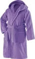Produktbild: Erwin Müller Kinder-Bademantel mit Kapuze Uni Frottier lila Größe 110/116 - weich, flauschig, saugstark, mit Bindegürtel und Taschen, 100% Baumwolle