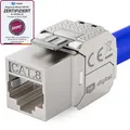 Produktbild: 1x CAT 8 Keystone RJ45 Modul Buchse für LAN Kabel - GHMT Zertifiziert - 40 Gb...