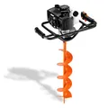 Produktbild: FUXTEC Benzin Erdbohrer FX-EB143ECO, Erdlochbohrer inkl. 2 Bohraufsätzen, 42,7 cm³ 2-Takt-Motor, 100/150 mm Bohrer, für Zaunbau, Garten & Fundament, Fliehkraftkupplung, ergonomisch, 8.5 kg