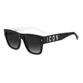 Produktbild: Dsi Icon 0004/s 80S/9O BLACK WHITE Sunglasses Unisex Acetate, Standard, 19