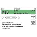 Produktbild: Spannschloss DIN 1480 offen m.Ringöse/Haken SP-RH M 24 Stahl 3.6 galvanisch verzinkt galvanisch v... (014800150240000)