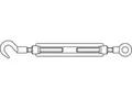 Produktbild: Spannschlösser, offene Formmit Ringöse und Haken DIN 1480 Stahl SP RH M 24 galv.