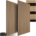 Produktbild: tectake® Akustikpaneele, Holzoptik in Eiche, MDF und Echtholzfurnier, je 60 x 120 x 2,1 cm, Größe flexibel anpassbar