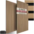 Produktbild: tectake® 3D Akustikpaneele 120 x 60 x 2,1 cm, Holz Optik Paneele, Wandpaneele in Holzoptik als Schallabsorber, Panels für Wohnzimmer, Küche, Wandverkleidung, Schallschutz - Eiche, 2er Set