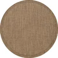 Produktbild: Carpetsale24 In & Outdoor Teppich Terrasse Balkon Küchenteppich Wetterfest Sisal Optik Flachgewebe Wetterfest Einfarbig mit Struktur, Grösse: 120 cm Rund