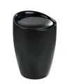 Produktbild: WENKO Bad Hocker CANDY Black Wäsche Korb 20 L Sack Sammler Sitz Sortierer Box WC