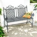 Produktbild: DanDiBo Gartenbank Wetterfest 2 Sitzer Metall Grau 120 cm 96592 Sitzbank Eisen Bank Garten Antik Parkbank