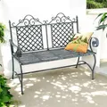Produktbild: DanDiBo Gartenbank Wetterfest 2 Sitzer Metall Grau 120 cm 96592 Sitzbank Eisen Bank Garten Antik Parkbank