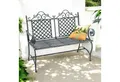 Produktbild: DanDiBo Gartenbank Wetterfest 2 Sitzer Metall Grau 120 cm Sitzbank Eisen Bank, Garten Antik Parkbank Metallbank Weiß mit Rückenlehne und Armlehne