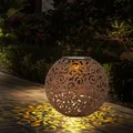 Produktbild: Solarlampe Steckleuchte Kugelleuchte LED rost Erdspieß Lichteffekt orientalisch