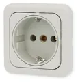 Produktbild: Inprojal System 10.000 Schuko Steckdose mit Klappdeckel und Rahmen, 230V, grau