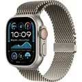 Produktbild: Apple Watch Ultra 2 (GPS + Cellular 49 mm) Smartwatch, Sportuhr mit Titangehäuse in Natur und Milanaise Armband in Titan Natur (L). Fitnesstracker... - Schwarz