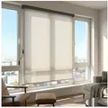 Produktbild: SONGMICS Seitenmarkise Senkrechtmarkise Alu, balkon ohne Bohren, ausziehbar (inkl. Zubehörpaket & Anleitung) 250 cm breit, Vertikalmarkise mit Markisenkasten beige|weiß 180 cm
