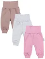 Produktbild: TupTam Baby Mädchen Hose Jogginghose Freizeithose 3er Pack, Farbe: Melange Grau/Beige/Rosa, Größe: 92