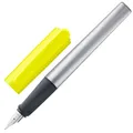 Produktbild: Lamy nexx neonyellow Füller - Füllhalter mit rutschfestem Griff & polierter Stahlfeder in Strichbreite A - dreieckiges Gehäuse aus Aluminium - inkl. Tintenpatrone T 10 blau - Rechtshänder