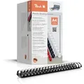 Produktbild: Peach Plastikbinderücken A4 | 50mm | 500 Blatt | 50 Stück | schwarz | PB450-02