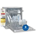Produktbild: Exquisit Geschirrspüler GSP5508-030D silber | Spülmaschine 55 cm | ECO-Modus | Maßgedecke: 8 | Tischgerät