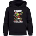 Produktbild: MoonWorks® Kinder Hoodie Weihnachtspullover Jungen Mädchen Dabbing Grinch Lustig Weihnachtsoutfit Kinder Schwarz 98