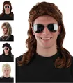 Produktbild: Lustige braune Vokuhila Perücke für Herren zu Fasching Karneval – braun 80er ...