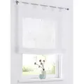 Produktbild: Kutti Raffrollo Nelly, mit Schlaufen, freihängend, modern bestickt, Kreise und Ranken weiß 60 cm x 140 cm